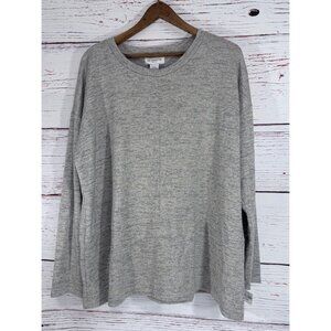 Liz Claiborne Petite PXXL Heather Gray Silver Meic Long Sleeve Sweater